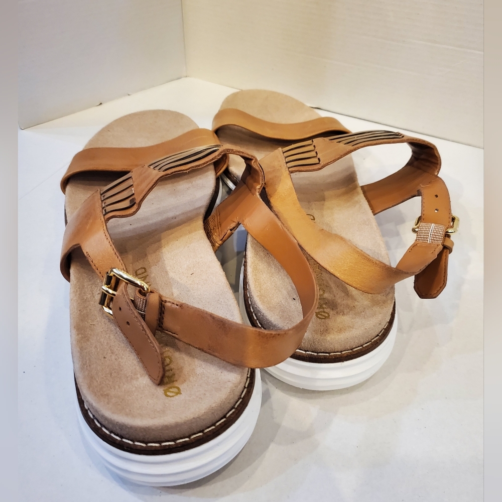 Leather Cole Haan Original Grand Tan Strappy Sandals Sz 9 - Picture 5 of 8